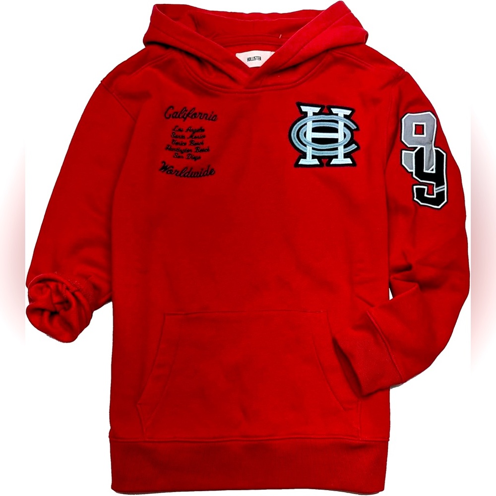 Hollister California Red Pullover Hoodie Size Medium